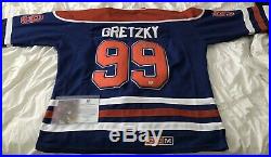 WAYNE GRETZKY Signed Edmonton Oilers Blue Away Jersey Autographed COA GA