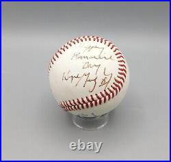 WAYNE GRETZKY Signed Inscribed Happy Memorial Day Rawlings Baseball JSA