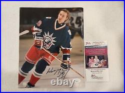 WAYNE GRETZKY signed 8x10 photo RANGERS JSA COA