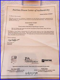 WAYNE GRETZKY signed RANGERS official game puck JSA COA Auction Letter
