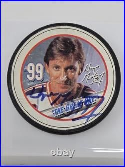 WAYNE GRETZKY signed RANGERS puck JSA COA Full LOA