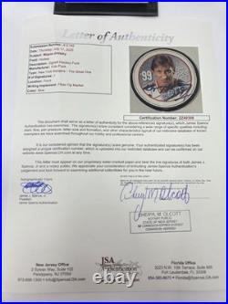 WAYNE GRETZKY signed RANGERS puck JSA COA Full LOA