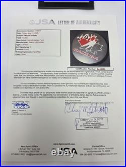 WAYNE GRETZKY signed team CANADA puck JSA COA Full LOA RANGERS OILERS KINGS