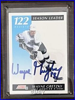 WAYNE GRETZKY signed trading card Plaque! KINGS RANGERS- RECORD BREAKER-GOAL 802
