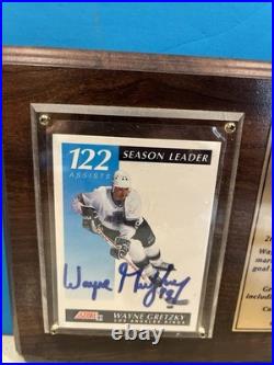 WAYNE GRETZKY signed trading card Plaque! KINGS RANGERS- RECORD BREAKER-GOAL 802