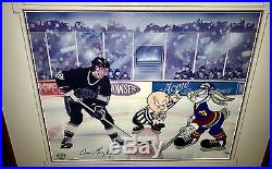 Warner Bros Wayne Gretzky Signed Cel Great Ones Los Angeles Kings + Rare Promo