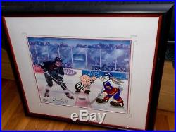 Warner Bros Wayne Gretzky Signed Cel Great Ones Los Angeles Kings + Rare Promo