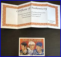 Wayne GRETZKY Mario LEMIEUX Brett HULL? 1991 Upper Deck 50/50 Club AUTO withCOA