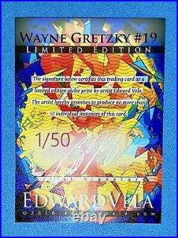 Wayne Gretzky #19 LE Edward Vela(signed) Giclee Print Card #1/50 2018