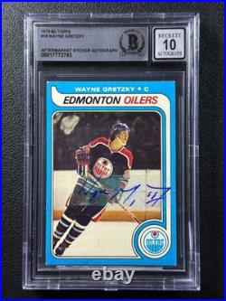 Wayne Gretzky 1979-80 Topps Hockey #18 Rookie Rc Bgs Auth Bas 10 Sticker Auto