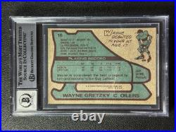 Wayne Gretzky 1979-80 Topps Hockey #18 Rookie Rc Bgs Auth Bas 10 Sticker Auto
