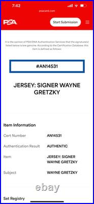 Wayne Gretzky 1987 Team Canada Cup Autographed Signed Framed Jersey With PSA COA