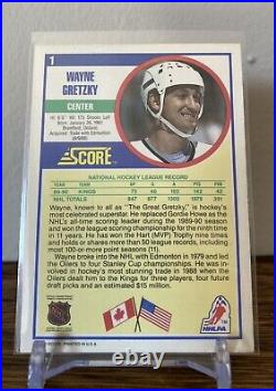 Wayne Gretzky 1990-91 Score #1 Auto Autograph Hand Signed Los Angeles Kings GOAT