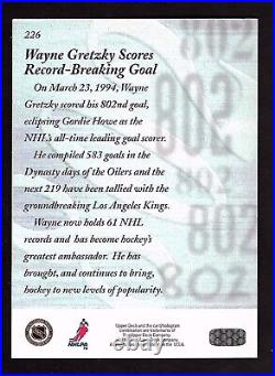 Wayne Gretzky 1994 Upper Deck 226 Enlarged 5X7 card Hand signed Autograph