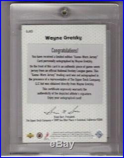 Wayne Gretzky 1997-98 Upperdeck Ud Game-worn Jersey & Autograph Auto Sp/99 #gj8s