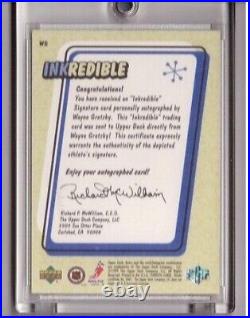 Wayne Gretzky 1999-00 Upper Deck Retro Inkredible Autograph Ssp #wg Rare Auto Sp