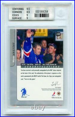 Wayne Gretzky 2000-01 Be A Player Signature Series Autograph SP BGS 9 KCCP084
