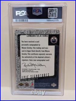 Wayne Gretzky 2000-01 UD Legends. Wayne Gretzky Epic Signatures. PSA 9 Auto 10
