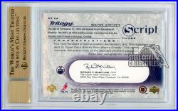 Wayne Gretzky 2003-04 Upper Deck Trilogy Scripts Autograph Card #S3-99 BGS 9.5