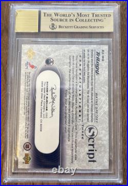 Wayne Gretzky 2003 UD Trilogy Scripts Autograph BGS 9.5 Auto 10