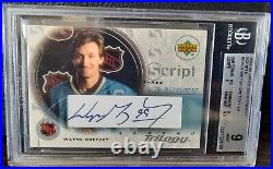 Wayne Gretzky 2003 Upper Deck Trilogy Script Auto Autograph BGS 9 Dual Grade SP