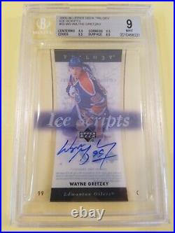 Wayne Gretzky 2005-06 Upperdeck Trilogy Ice Scripts Autograph BGS 9 Auto 10