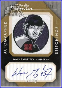 Wayne Gretzky 2007-08 O-Pee-Chee Premier Stitchings Autograph Card #APS-WG 15/15