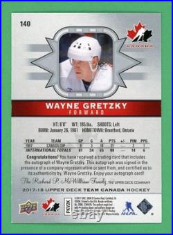 Wayne Gretzky 2017-18 UD Team Canada Black Autographs /5 #140