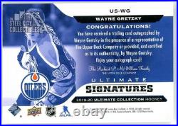 Wayne Gretzky 2019-20 Upper Deck Ultimate Collection Autograph Card #US-WG