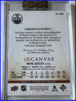 Wayne Gretzky 2020-21 Clear Cut RED INK UD Canvas Auto 20/21 Upper Deck #CS-WG