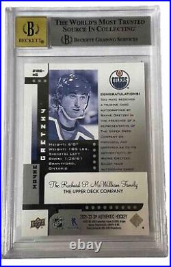 Wayne Gretzky 2021-22 SP Authentic Retro Autographs- /10 BGS 9 / 10 auto