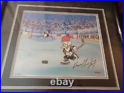Wayne Gretzky AUTOGRAPHED Cel Featuring Woody Woodpecker & Chilly Willy #105/250
