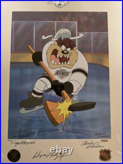 Wayne Gretzky AUTOGRAPHED Slapshot WARNER LOONEY TUNES LITHO LA Kings COA