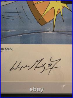 Wayne Gretzky AUTOGRAPHED Slapshot WARNER LOONEY TUNES LITHO LA Kings COA