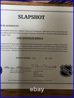 Wayne Gretzky AUTOGRAPHED Slapshot WARNER LOONEY TUNES LITHO LA Kings COA