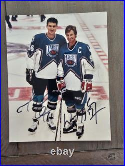 Wayne Gretzky And Mario Lemieux Signed 8 X 10 All-star Photo RARE