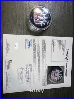 Wayne Gretzky Auto Autograph Signed Hockey Puck World New York Rangers Jsa