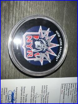 Wayne Gretzky Auto Autograph Signed Hockey Puck World New York Rangers Jsa