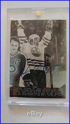 Wayne Gretzky Autograph 2014-15 UD Upper Deck Masterpieces 194 Wire Photo AU