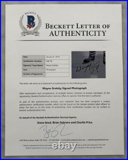 Wayne Gretzky Autograph Signed 11x14 Photo Edmonton Oilers Hof Beckett Bas