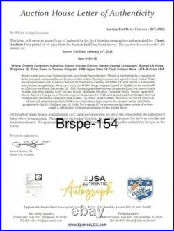 Wayne Gretzky Autograph Signed LA Kings Program Great One JSA Auction LOA