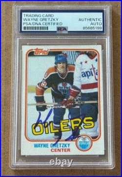 Wayne Gretzky Autographed 1981-82 Topps Psa/dna Edmonton Oilers The Goat