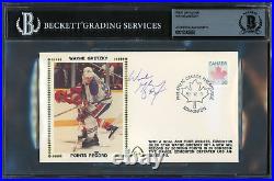 Wayne Gretzky Autographed 1982 First Day Cover Edmonton Oilers Beckett #16545950