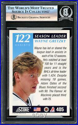 Wayne Gretzky Autographed 1991-92 Score American Card Kings Beckett #16176120