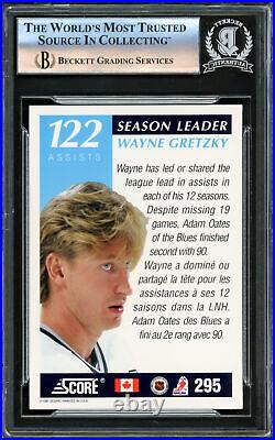 Wayne Gretzky Autographed 1991-92 Score Canadian Card Kings Beckett #16176119