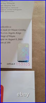 Wayne Gretzky Autographed 24X22.5 Framed Photo Stick Blade with COA. LA Kings