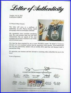 Wayne Gretzky Autographed 5x6 Photo PSA Letter Edmonton Oilers Hockey HOFer