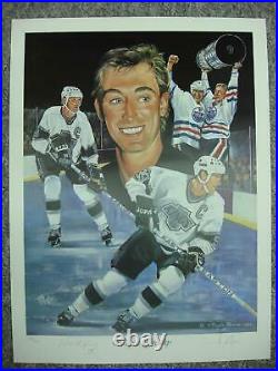 Wayne Gretzky Autographed Angelo Marino Lithograph Also Signed By Artist 694/900