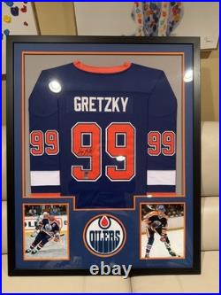 Wayne Gretzky Autographed Custom 42×36 Framed Edmonton Oliers Jersey Player COA