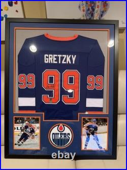 Wayne Gretzky Autographed Custom 42×36 Framed Edmonton Oliers Jersey Player COA